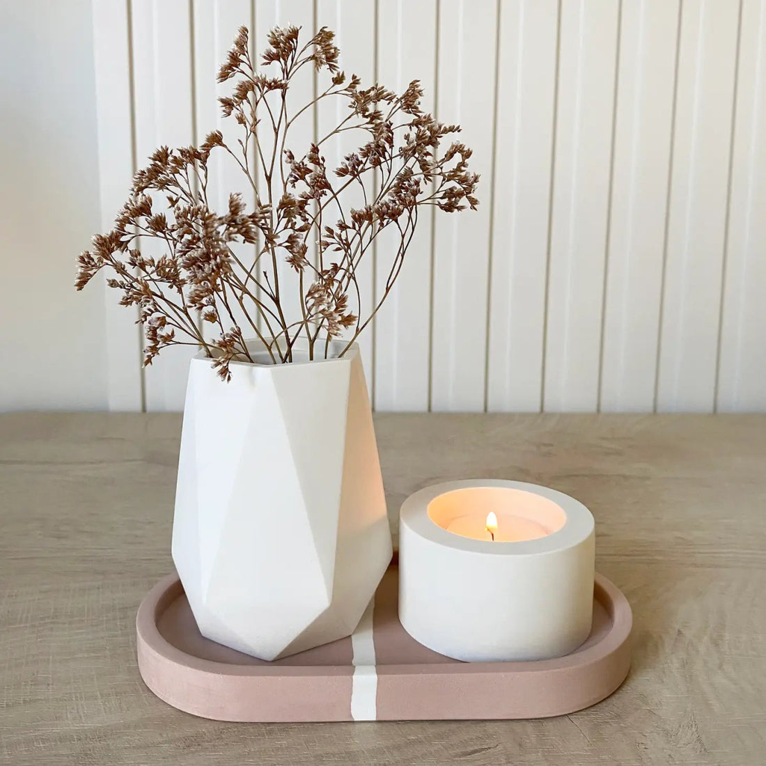 Vase in geometrischer Form für getrocknete Blumen - The Baltic Shop