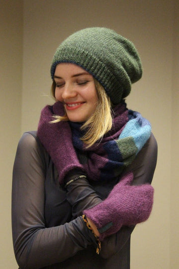 Weiche Winterhaube mit gerippten Rand - 2 Farbig - The Baltic Shop