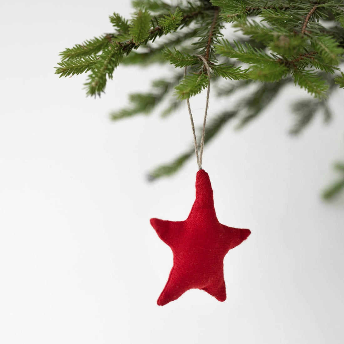 Weihnachtsbaumschmuck aus Naturleinen, 4er-Set - The Baltic Shop