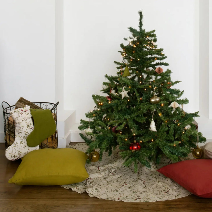 Weihnachtsbaumschmuck aus Naturleinen, 4er-Set - The Baltic Shop