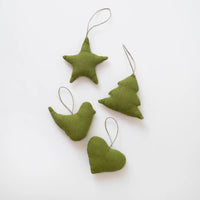 Weihnachtsbaumschmuck aus Naturleinen, 4er-Set - The Baltic Shop