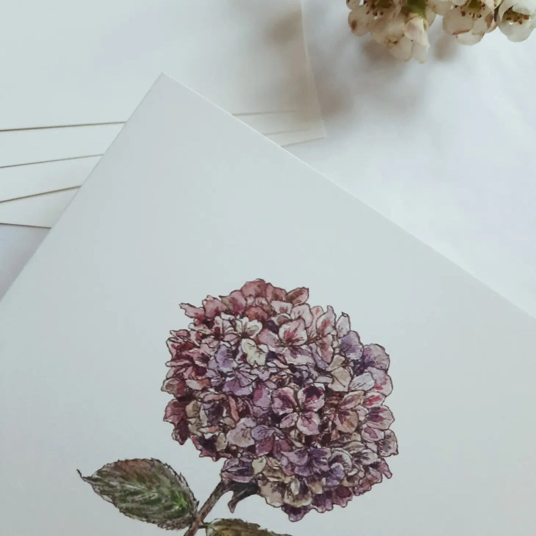 Wunderschöne Faltkarte - Violette Hortensie - The Baltic Shop